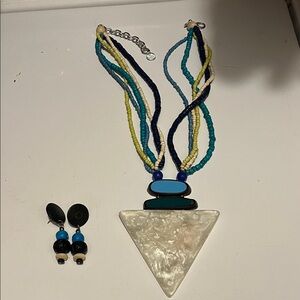 Multicolor Beaded Necklace and Earring Set